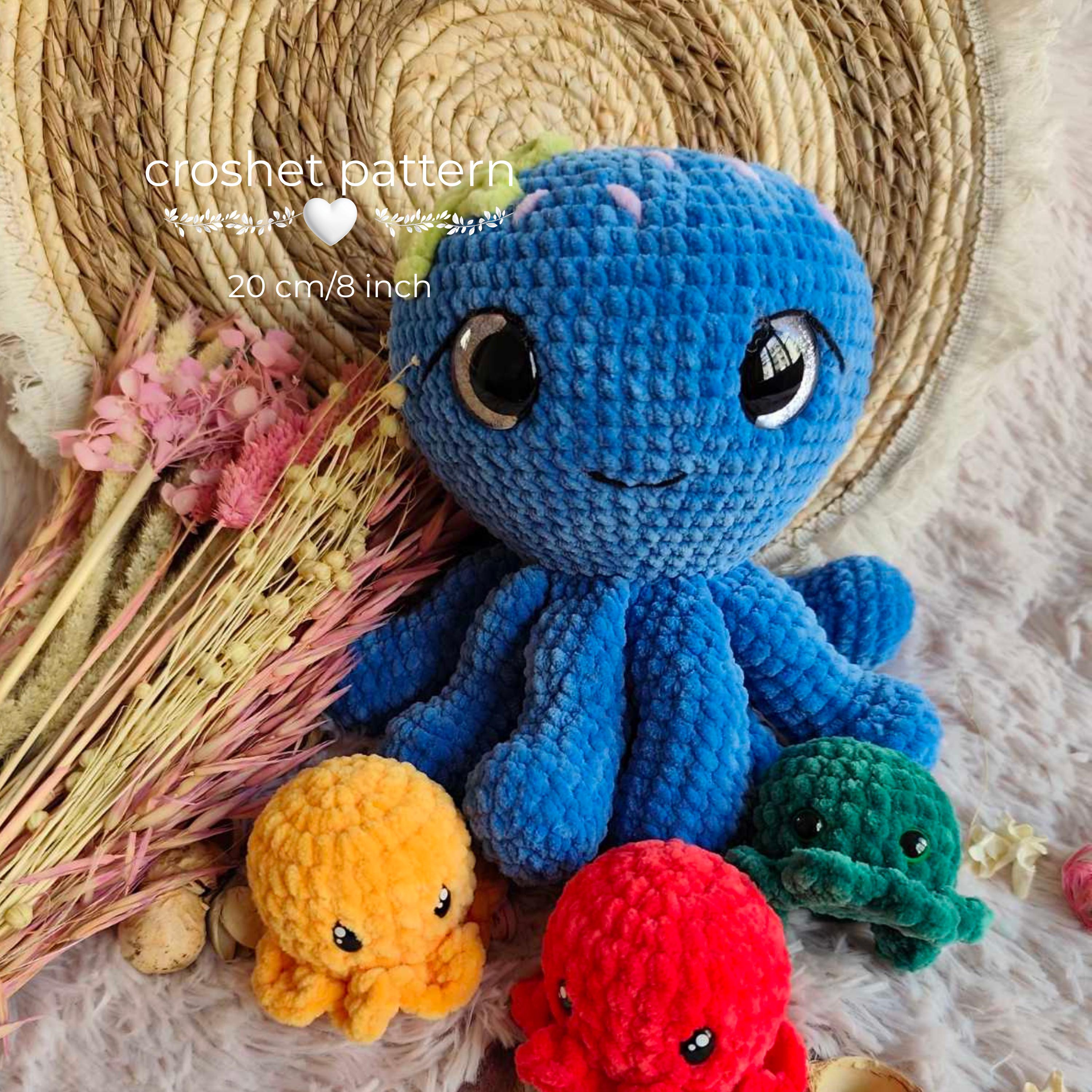 30 Octopus Crochet Patterns for Amigurumi, Plushies, Keychains, and Statement Makes 9 Plush Octopus in Large and Mini Sizes
