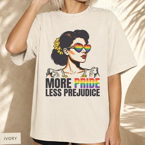 Pride Shirt Unisex T-shirt, More Pride Less Prejudice, LGBTQ Equality Shirt, Rainbow Pride Month, Queer Ally Statement Shirt