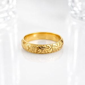 Anillo de oro laminado de 14k, anillo de oro, anillo de oro rosa, anillo de oro grueso, anillo de plata de ley 925, anillo de oro plateado, anillo apilable, alianza de boda, oro