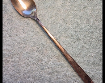 Oneida King Cedric Sterling Silver Iced Tea Spoon – Art Nouveau Floral Sterling 925 - No Mono - Rare
