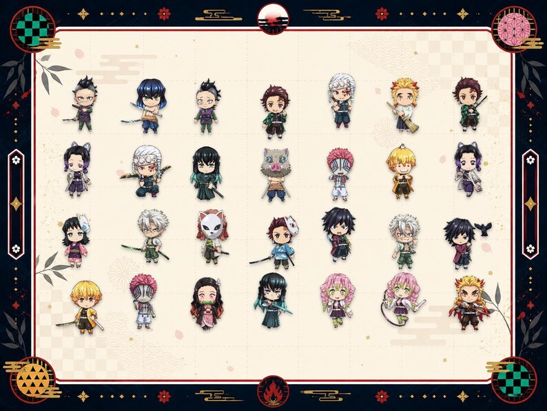 Demon Slayer Chibi Clipart, Transparent PNG 2500px, Instant Download - Etsy