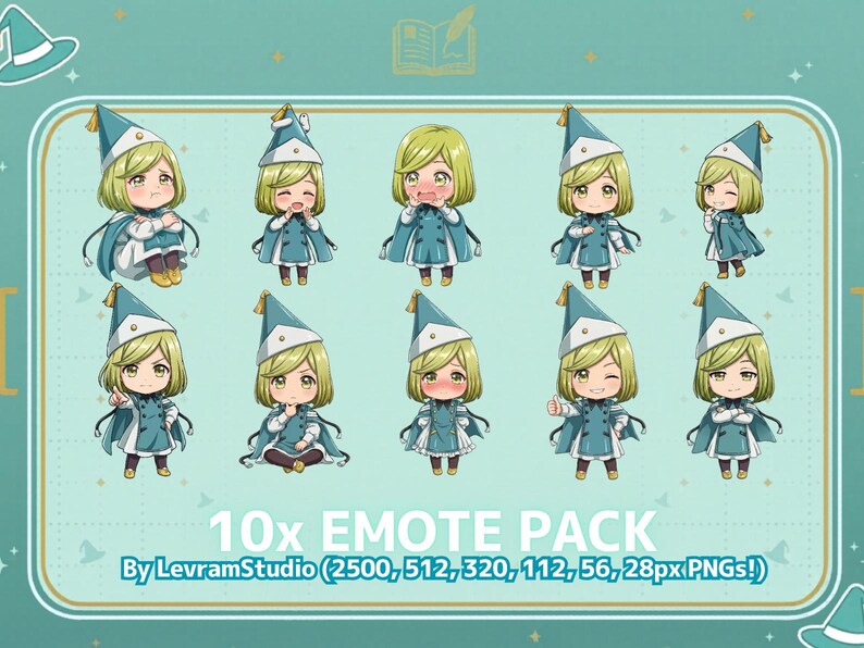 Chibi Coco Emotes, Witch Hat Atelier Anime Chibi Stickers Emoji for ...