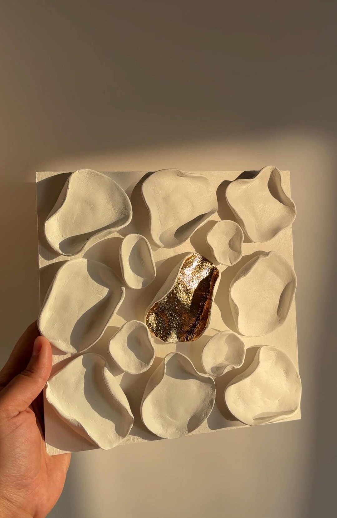 Textured Wall Art | Abstract Plaster Wall Decor | Neutral Minimalist 3D ...