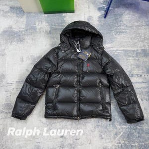 Chaqueta acolchada de plumas Polo Ralph Lauren negra y azul marino