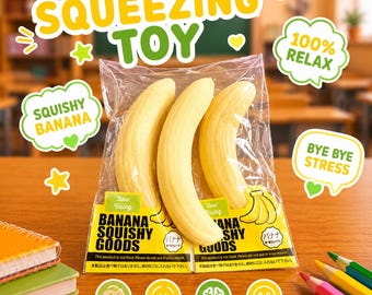 Zabawka antystresowa Banana Squishy, powoli rosnący sensoryczny sensoryk, miękka zabawka do ściskania, prezent na lęk dla dzieci i dorosłych, Nee Doh
