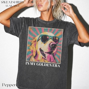 In My Golden Era Shirt, Comfort Colors® Dog Lover Tee, Golden Retriever Gift, Retro Dog Lover Shirt, Vintage 90s Grunge Dog Mom Gift Idea