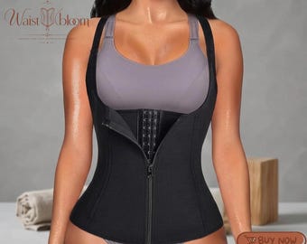 Waist Trainer Tank Top Zipper Body Shaper Tummy Control Corset Sleeveless Waist Cincher Gift for Her