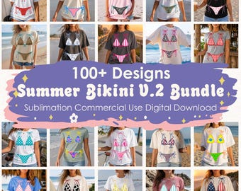 Summer Bikini PNG Bundle 100 File V.2,Trendy Summer Beach, 100 Color Variations, Lake Girl Png, Pool Party Png,(Digital Download)