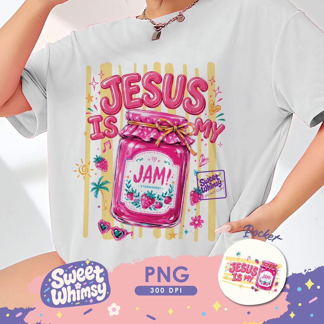 Jesus is My Jam PNG, Christian Faith Striped Shirt Design, Funny ...