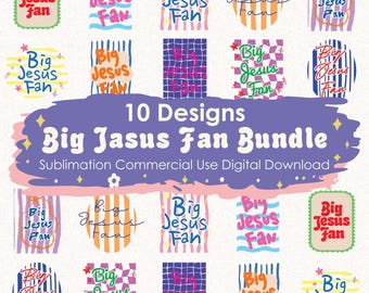 Big Jesus Fan PNG Bundle 10 Files, Preppy Christian PNG, Faith Sublimation Design, Jesus Shirt PNG, Religious Digital Download,Trendy Summer
