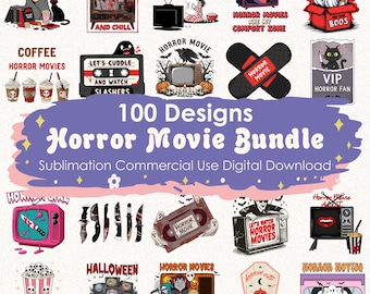 Horror Movie PNG Bundle, Horror Friends Png, halloween character Png, Horror Lover Cute Halloween, Sublimation Digital Download