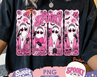 Spooky Pink Ghost PNG, Glam Ghost PNG, Preppy Halloween Design, Coquette Ghost, Boujee Halloween PNG, Sublimation Design, Digital Download