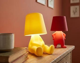 Karaktertafellamp · Schattig nachtlampje voor nachtkastje · Kawaii gevlokte figuurlamp · Grappig kamerdecor · Oplaadbaar via USB