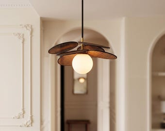 Vintage Rafia-hanglamp | Moderne kroonluchter uit het midden van de eeuw | Wabi Sabi eetkamerhanger | Boho-plafondlamp in Japanse stijl