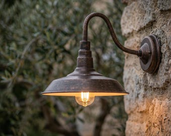 Vintage industriële wandkandelaar, rustieke buitenverandalamp, boerderijtuinlantaarn, moderne hal buitenlamp uit het midden van de eeuw