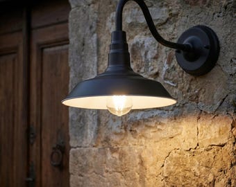 Zwarte industriële wandkandelaar | Moderne boerderij buitenlamp | Vintage matte tuinlantaarn | Inkom veranda lamp retro decor