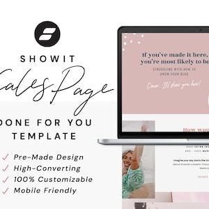 Sales Page Funnel Template for Online Course, Sales Page Template, Showit Sales Page Template, Showit Template