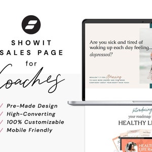 Sales Page Template for Online Course, Sales Page Template, Showit Sales Page Template, Showit Template