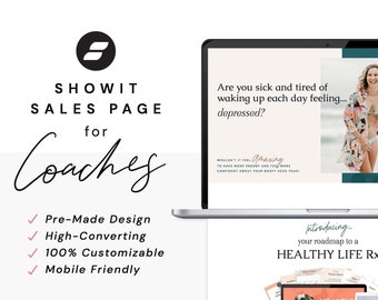 Sales Page Template for Online Course, Sales Page Template, Showit Sales Page Template, Showit Template