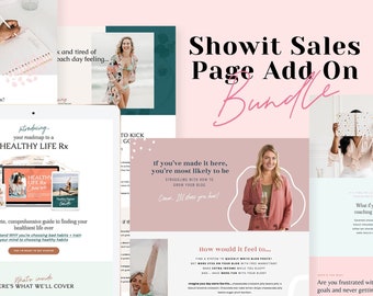 Showit Add On Sales Page Template Bundle for Entrepreneurs, Course Landing Page, Add On Showit Page, Sales Landing Page, Showit Sales Funnel