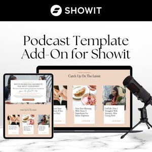 Podcast Showit Landing Page Template for Podcasters, Coaches, Influencers, Bloggers and Female Entrepreneurs