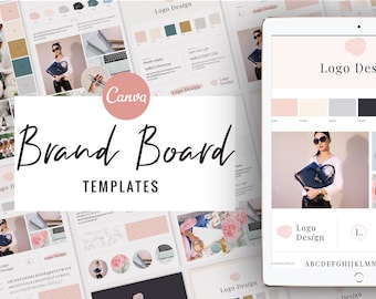 Canva Brand Board Template Bundle: Editable DIY Branding Kit