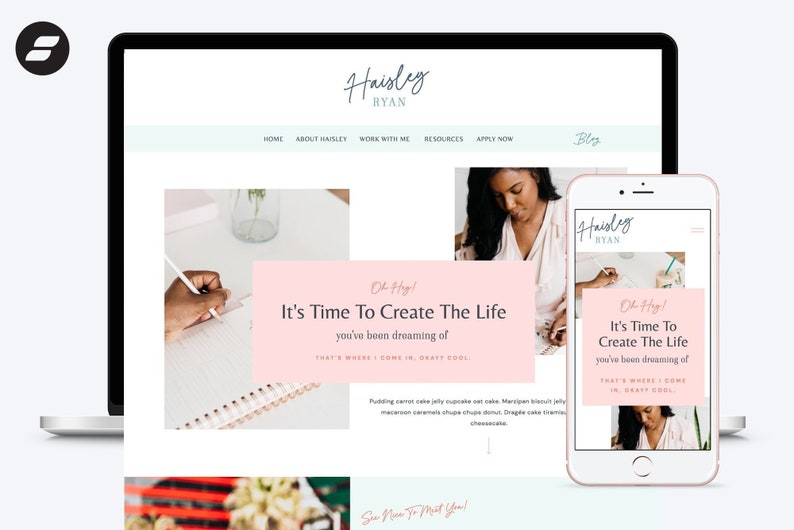 Showit Website Template for Coaches, Showit Website Template for Virtual Assistant, Showit Website Design, Showit Template image 1