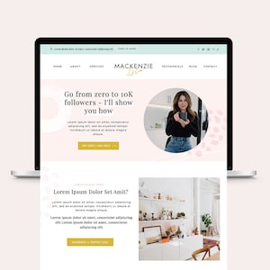 Showit Website Template for Virtual Assistants, Coaches, Social Media Marketers, Show it website template, Website Template for Life Coach