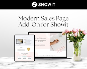Feminine Showit Sales Page Add-On, Clean Design, Course Landing Page and Sales Funnel for Course Creators, VAs, Photographers, Influencers