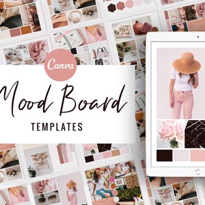 Canva Mood Board Templates, Inspiration Board, Editable Moodboard, Bundle, DIY Canva Mood Board Template Kit