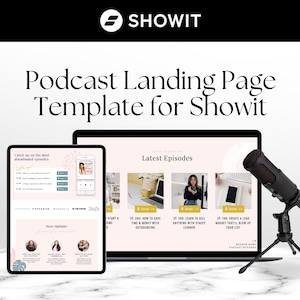 Podcast Showit Landing Page Template for Coaches, Podcasters, Influencers, Bloggers and Female Entrepreneurs