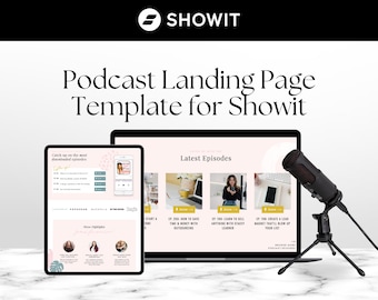 Showit Podcast Landing Page Template Add On, Website for Coaches, Podcasters, Influencers, Bloggers and Female Entrepreneurs