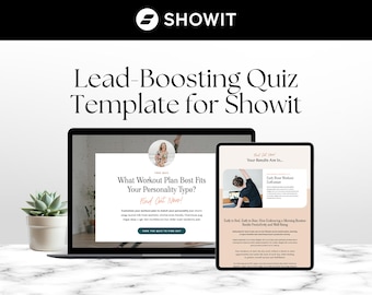 Showit Quiz Page Template Add-On, Interactive Quiz Landing Page and Results Page, Lead Generation and Email List Growth Design