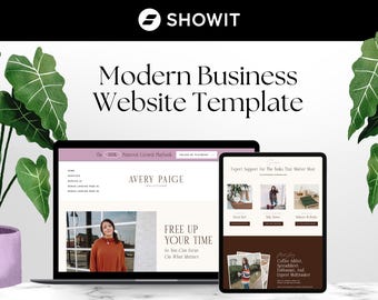 Modern Showit Website Template, Full Website Design for Virtual Assistants, Freelancers & Coaches, Business Website Theme