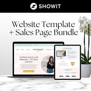 Showit Website Template & Sales Page Bundle for Creatives, Coaches, Entrepreneurs