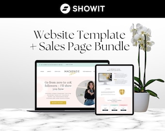 Showit Website Template & Sales Page Bundle für Kreative, Coaches, Unternehmer