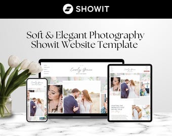 Light Airy Showit Website Template for Wedding Photographers, Full Site Design for Photography Business, Elegant and Timeless