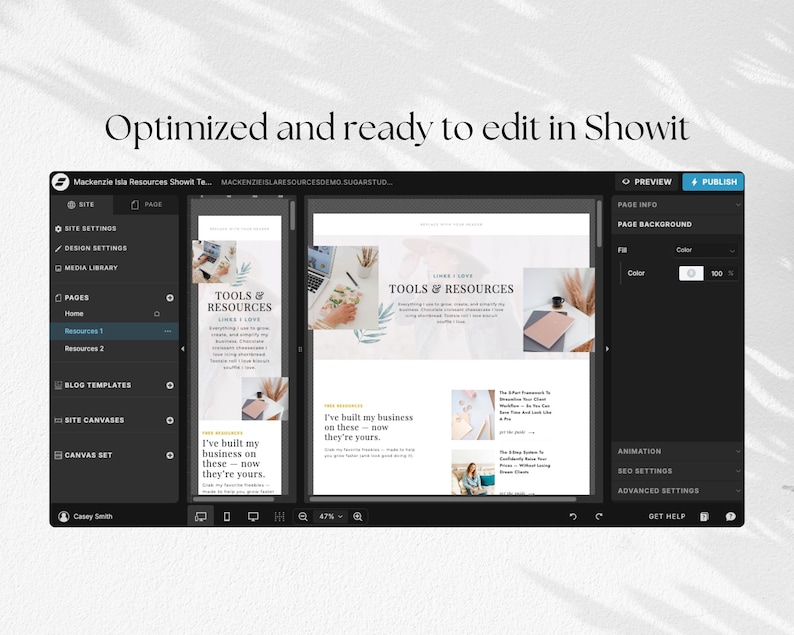 Showit Resources Page Add-on Templates - Etsy