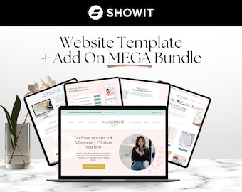 Showit Website Template Bundle: Sales Page, Shop, Podcast, Quiz