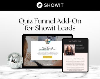 Feminine Clean Showit Quiz Page Add-On, Lead Generation and Opt-In Quiz for Coaches and Course Creators