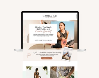 Showit Website Template for Health and Fitness Coaches, Showit Website Template for Lifestyle Coach,  Showit Website Design, Showit Template