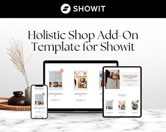 Boho Minimalist Showit Shop Page Add-On, Neutral Aesthetic Online Store Design, Digital Sales Template for Health Coaches