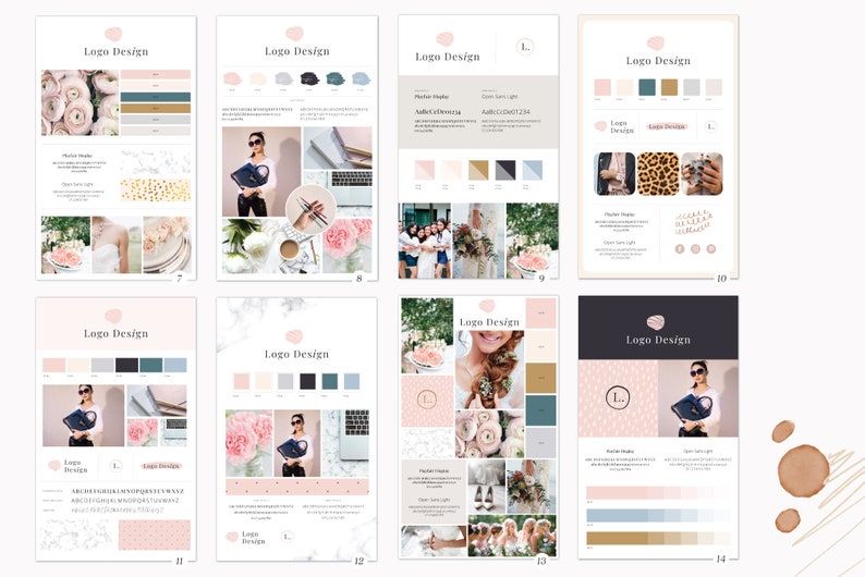 Canva Brand Board Template Bundle Branding Board Kit Brand Etsy