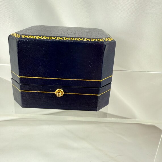 Leatherette Double Wedding Ring Push Button Box, … - image 7
