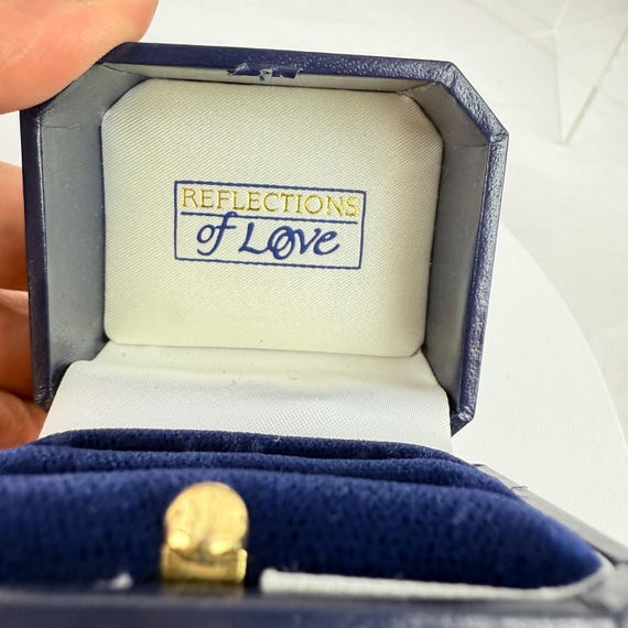 Leatherette Double Wedding Ring Push Button Box, … - image 6