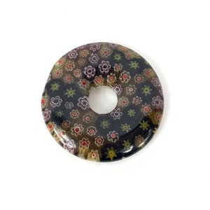 Millefiori Murano Donut Bead, verre d'art vénitien vintage