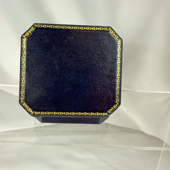 Leatherette Double Wedding Ring Push Button Box, … - image 3