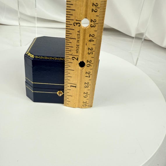 Leatherette Double Wedding Ring Push Button Box, … - image 9