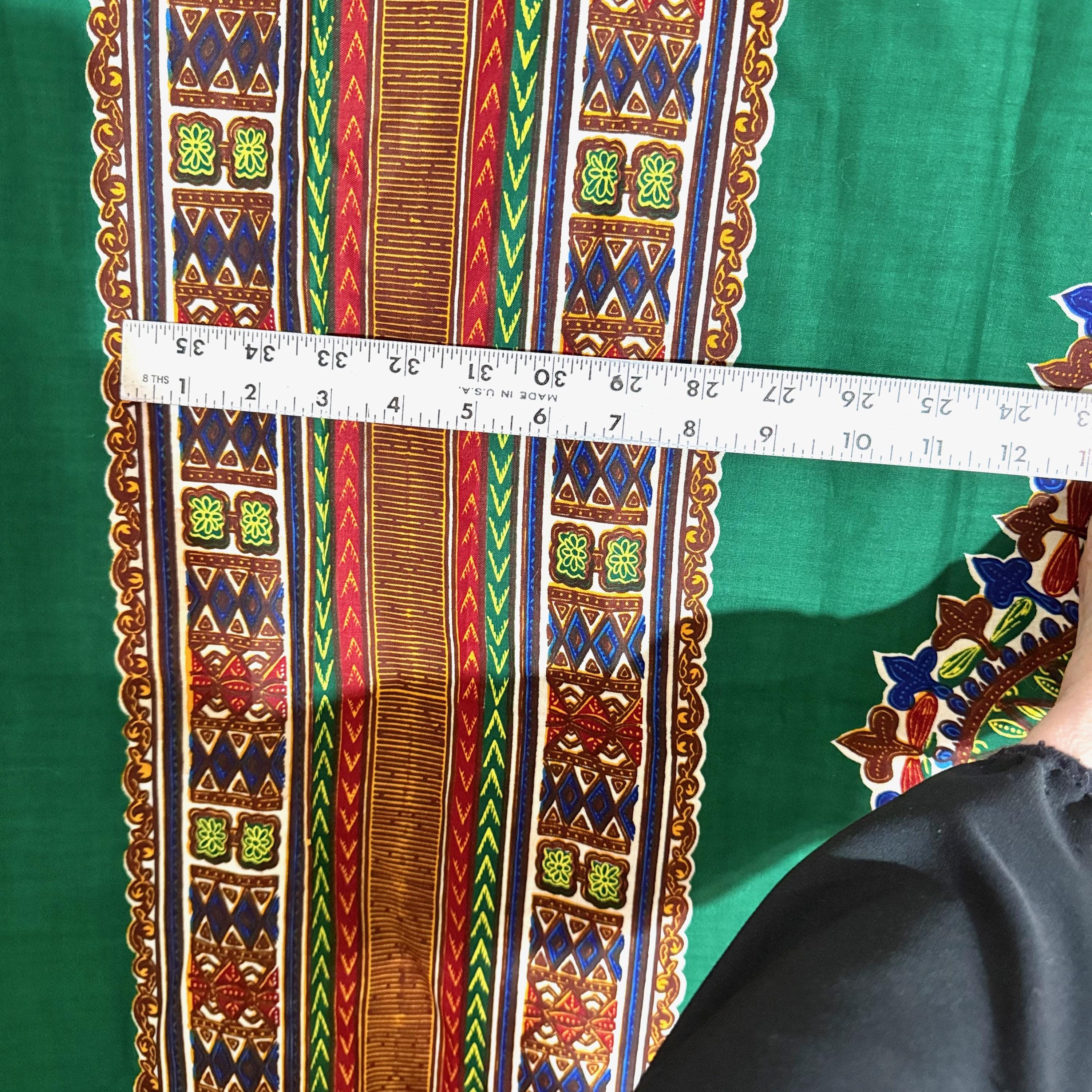 【ダークグリーン（31）】INDIAN FABRIC PATTERN S/S SHIRTS Emerald Green Dashiki Cloth, Vintage Men's Clothing Fabric - Etsy