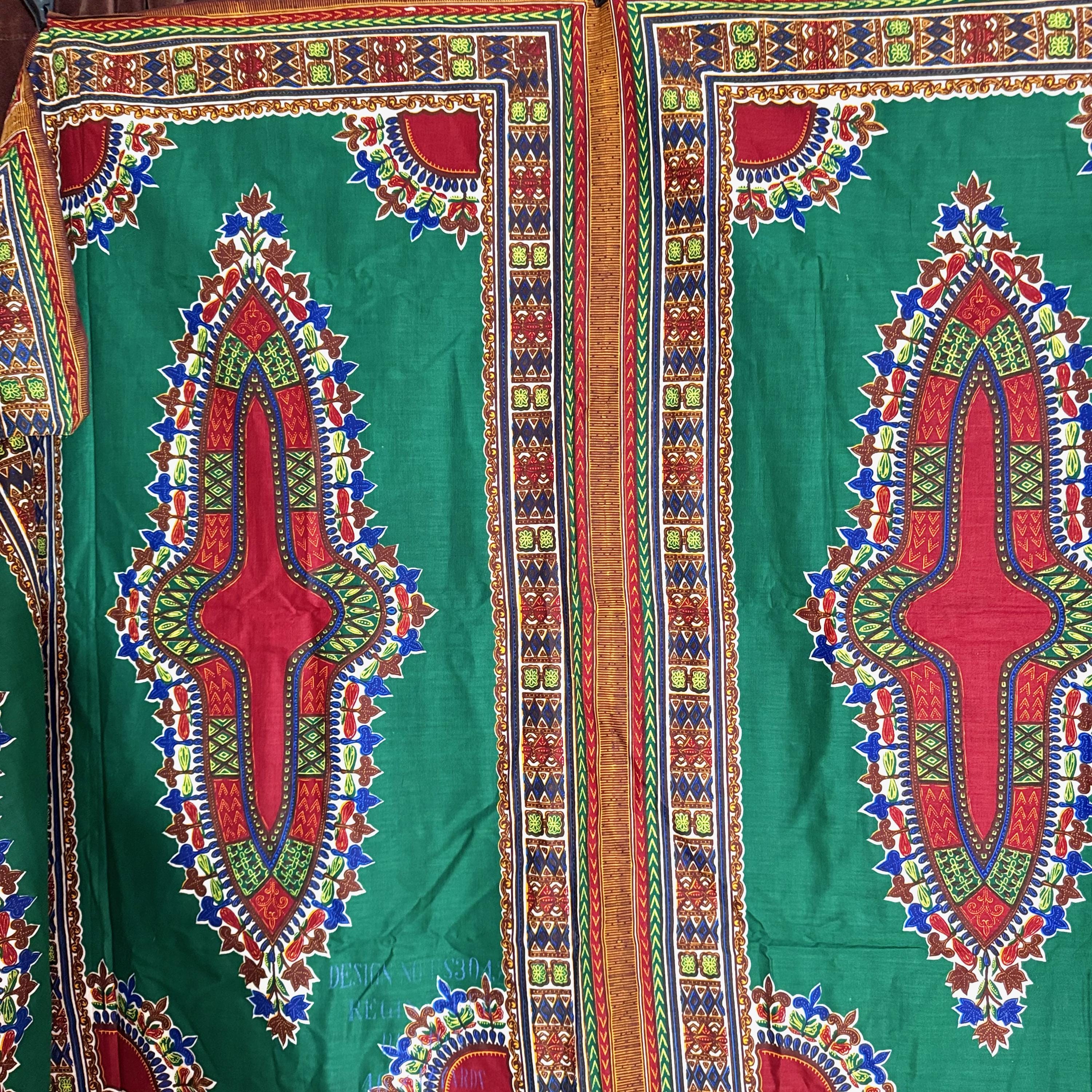 Emerald Green Dashiki Cloth, Vintage Men's Clothing Fabric - Etsy